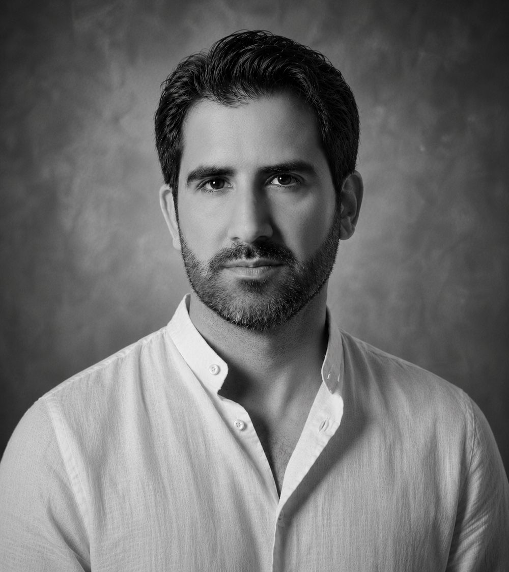 David Gagnebin, portrait en noir et blanc